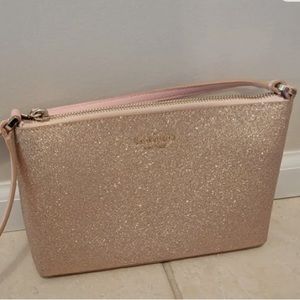 Kate Spade Joeley Rose Gold Glitter Crossbody Bag